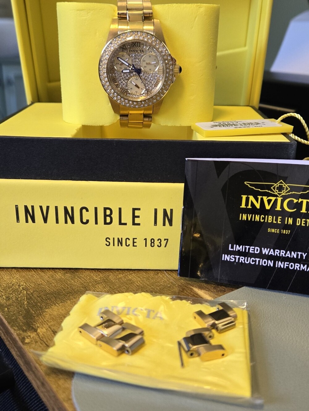 Invicta Women's Gold Crystal Accent Bracelet Watch